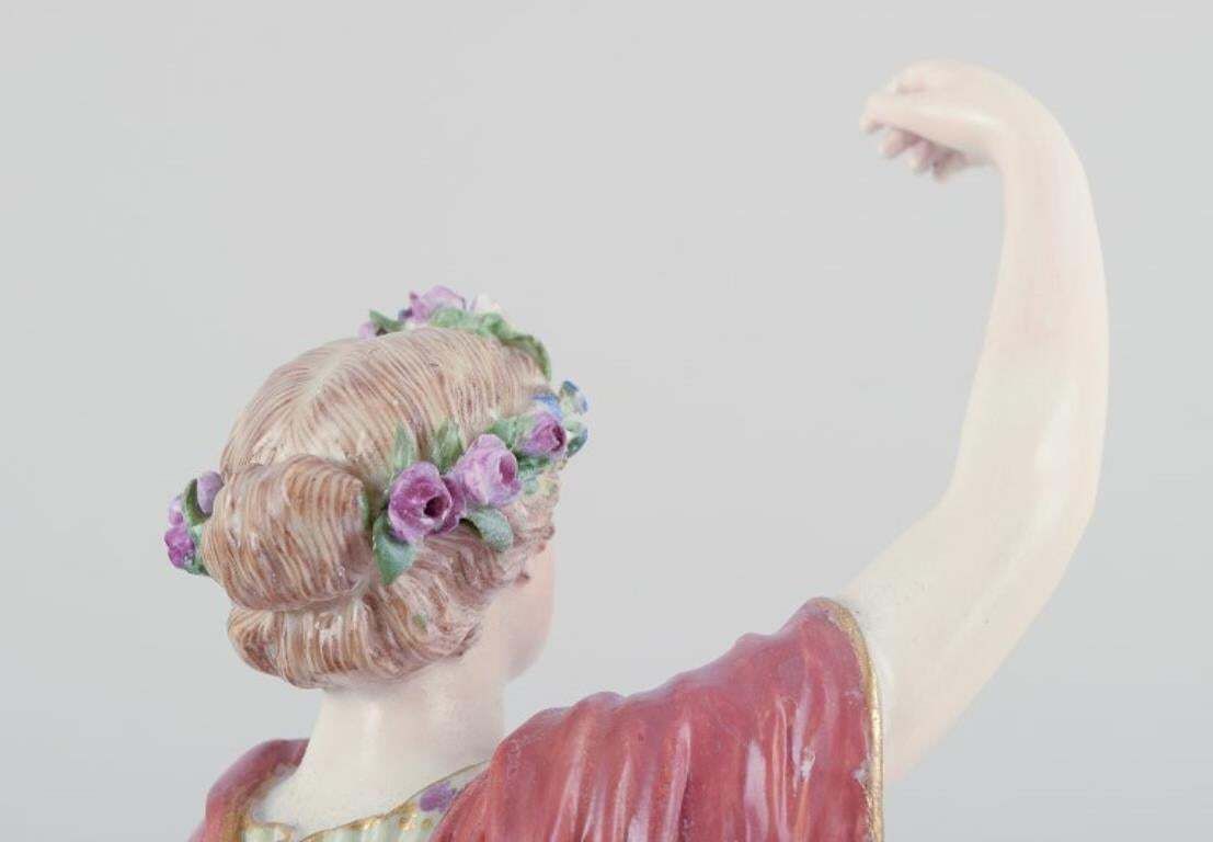Meissen, Germany. Porcelain Figure Of Flora With Flower Wreath In Hair. photo Home Decor