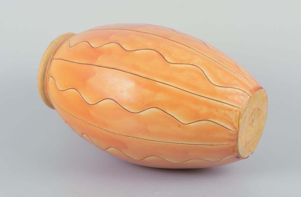 Kähler, Denmark. Ceramic Vase In Uranium Glaze. Circa 1930s. photo vinterior