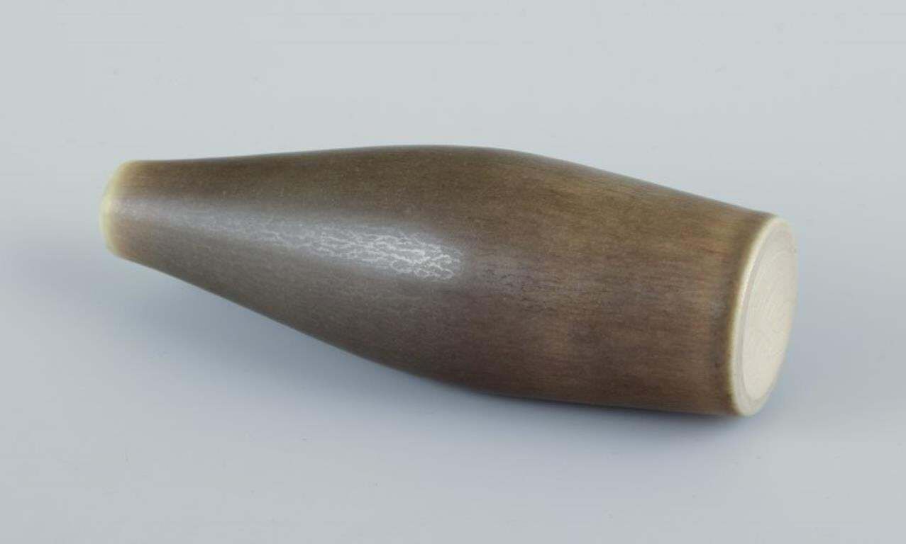 Per Linnemann Schmidt For Palshus. Slender Ceramic Vase With Hare Fur Glaze photo vinterior