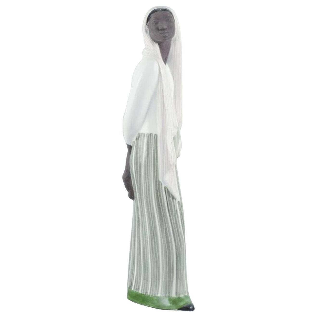 Mari Simmulson For Upsala Ekeby, Sweden. Ceramic Figure Of Indonesian Woman