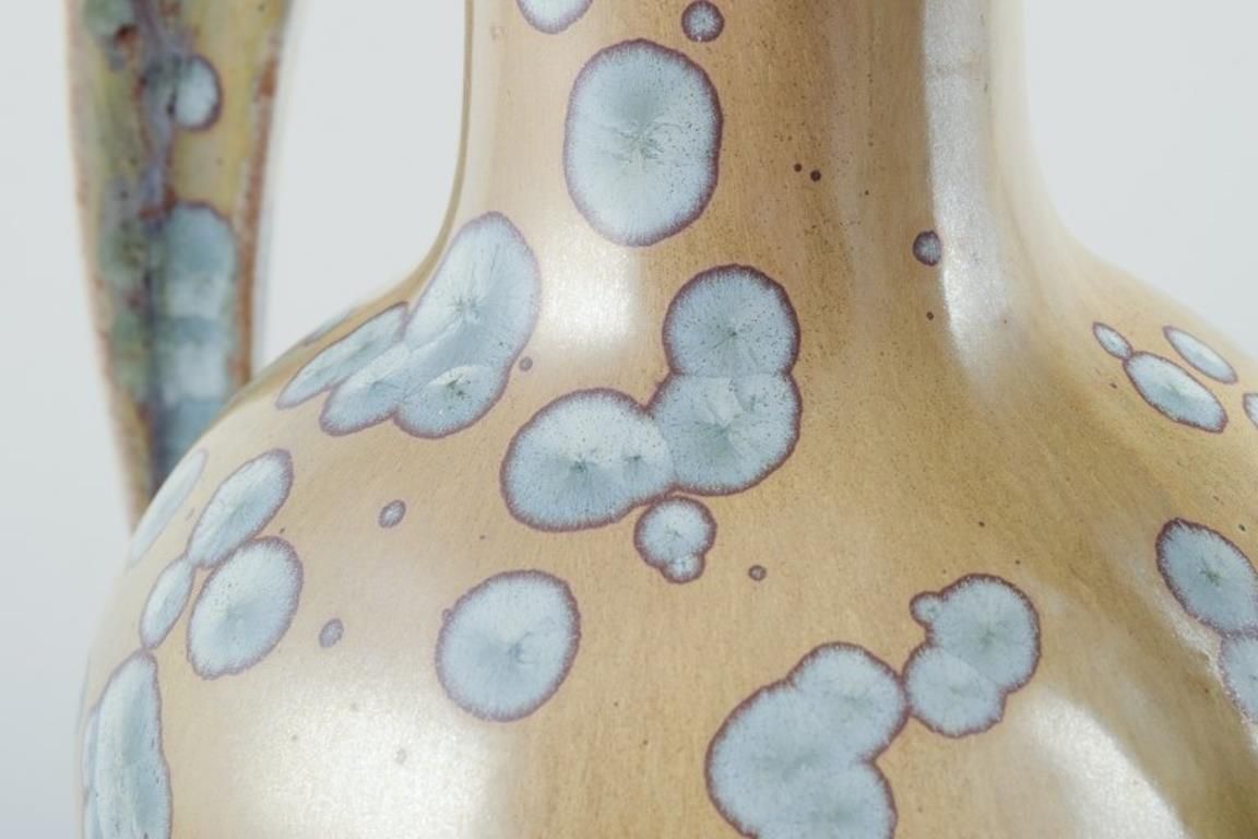 Desvres Fourmaintraux Delassus, France. Art Nouveau Ceramic Vase With Handles. photo vintage