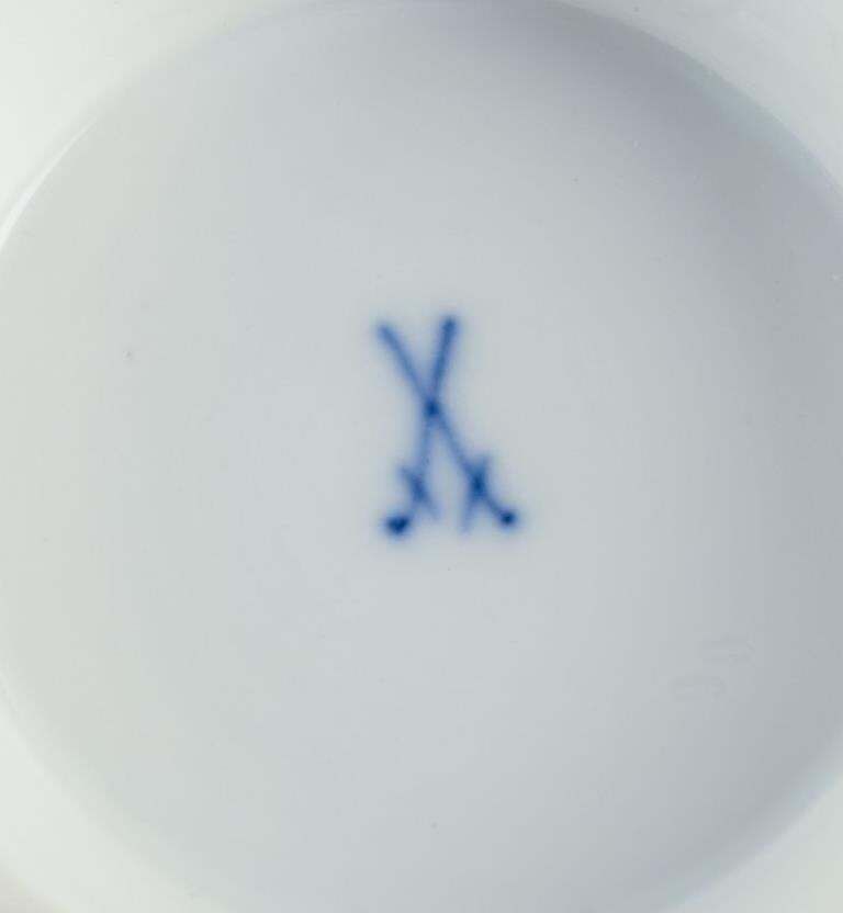 photo furniture Antique Meissen Flowerpot In Porcelain. With Motif Of Faun And Bucolic Scenes.