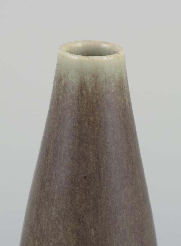 Per Linnemann Schmidt For Palshus. Ceramic Vase In Olive Green Hare Fur Glaze. photo furniture