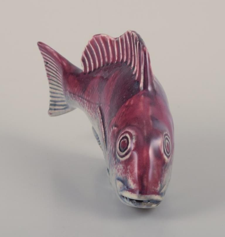 Sven Wejsfelt For Gustavsberg. Unique "Stim" Fish In Glazed Ceramics. photo 241.0