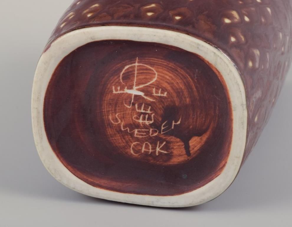 Carl Harry Stålhane For Rörstrand. Ceramic Vase In Brown Tones. Modernist Design photo vintage