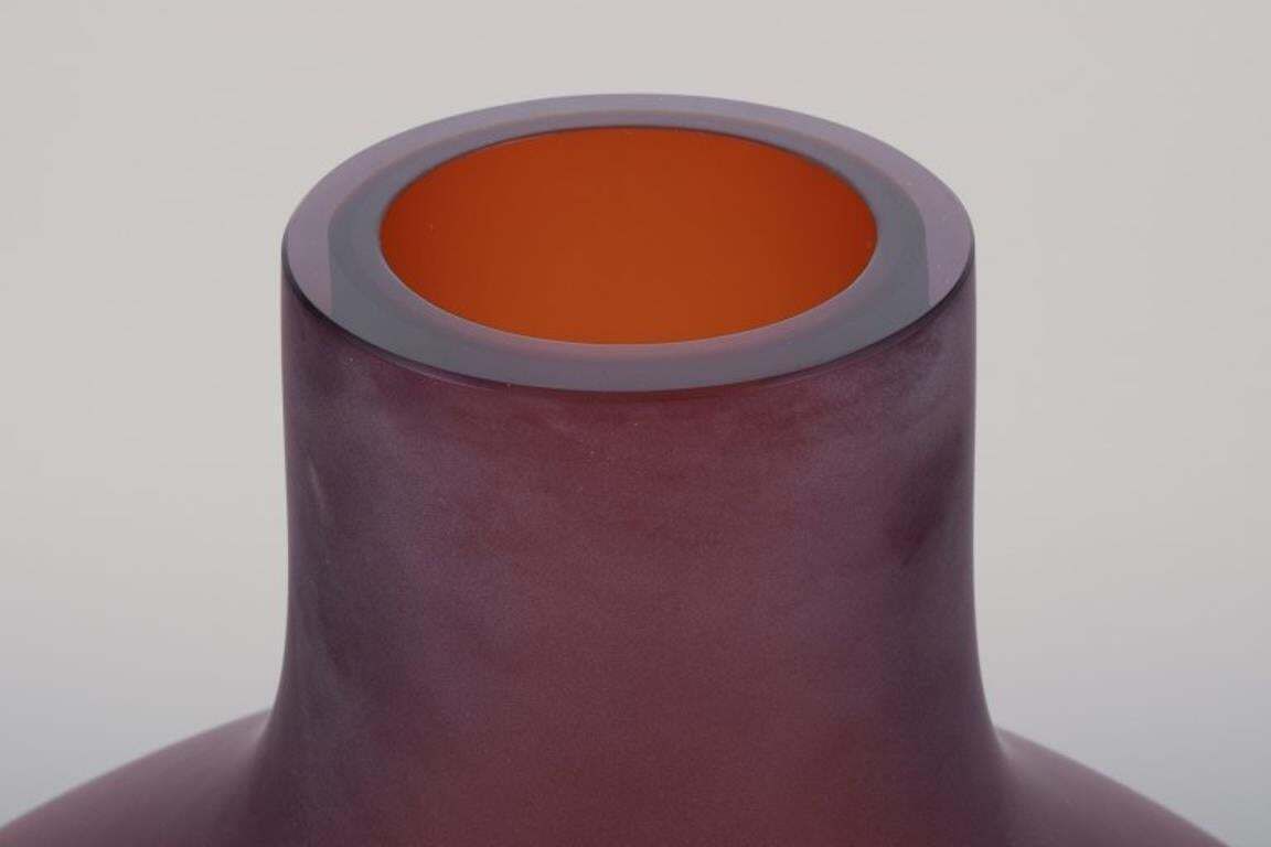 Salviati, Murano. Large Vase In Brown Mouth Blown Art Glass. photo 753.0