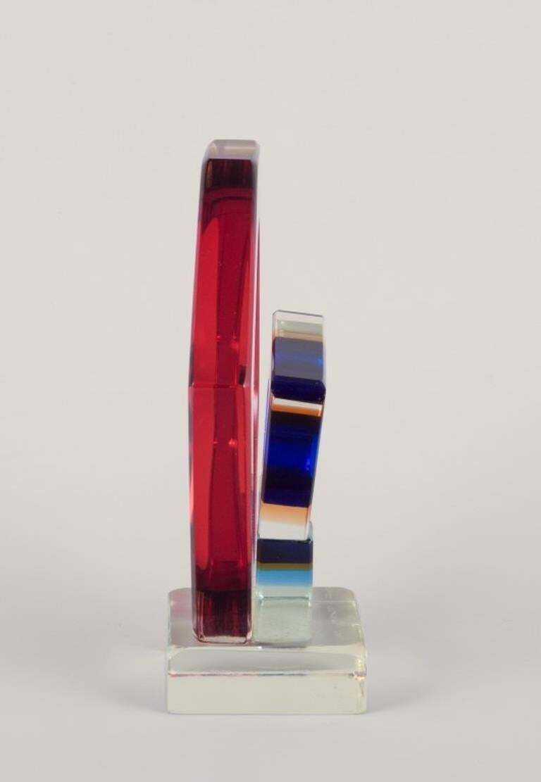 Tiozzo & Ferro For Murano. Cubist Sculpture In Art Glass. Dated 1970 photo vinterior