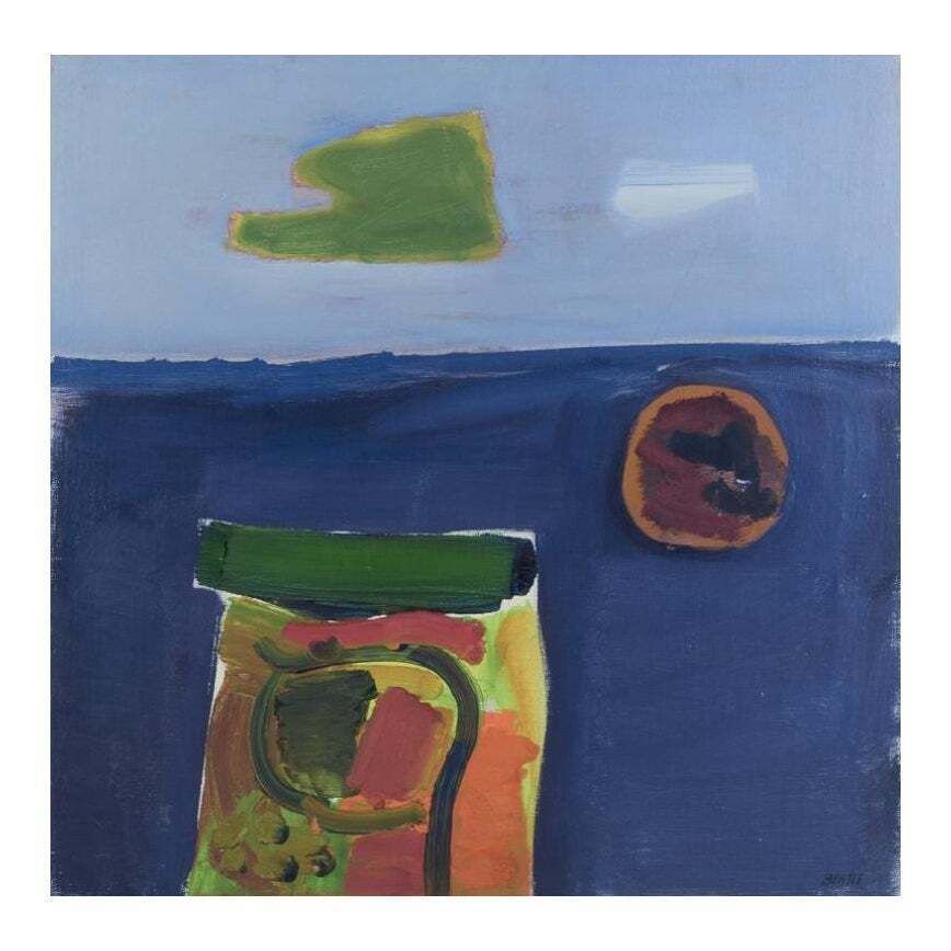 Lars Bertle, Listed Swedish Artist. Oil On Canvas. Abstract Composition. 1960s