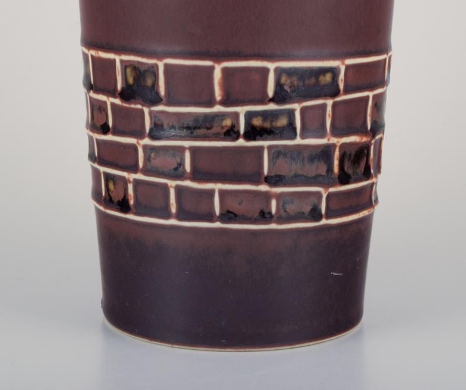 Hertha Bengtsson For Rörstrand. Ceramic Vase With Glaze In Shades Of Brown. photo Home Decor