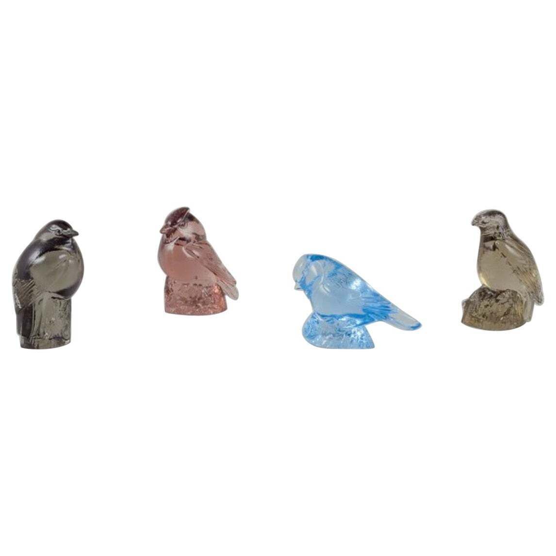 Paul Hoff For Kosta Boda / Svenskt Glas, Four Figurines In Art Glass. Wwf.
