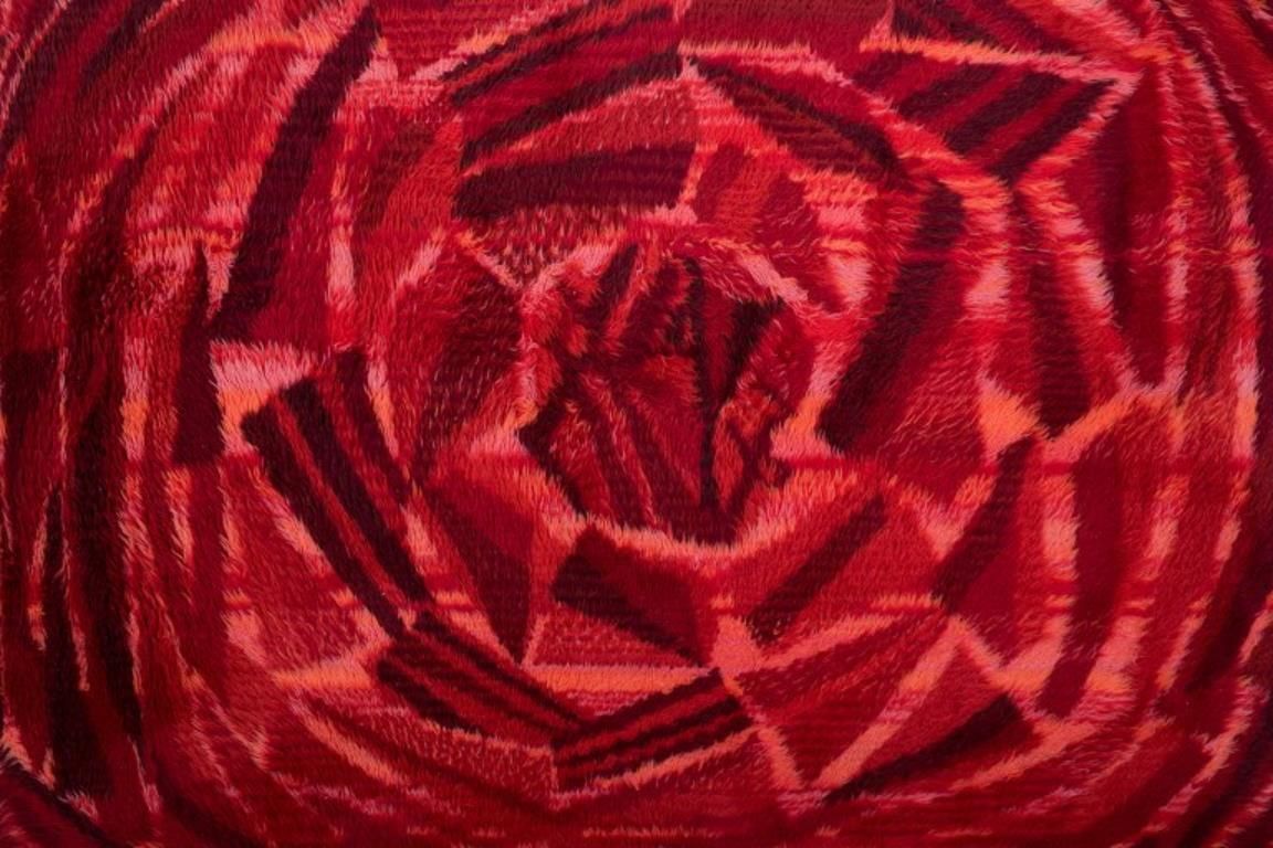 Swedish Textile Designer. Handmade Rya Carpet Of Pure Cotton. photo for sale
