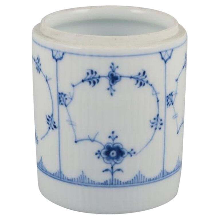 Royal Copenhagen Blue Fluted. Rare Tea Jar In Porcelain. Early 19th C.
