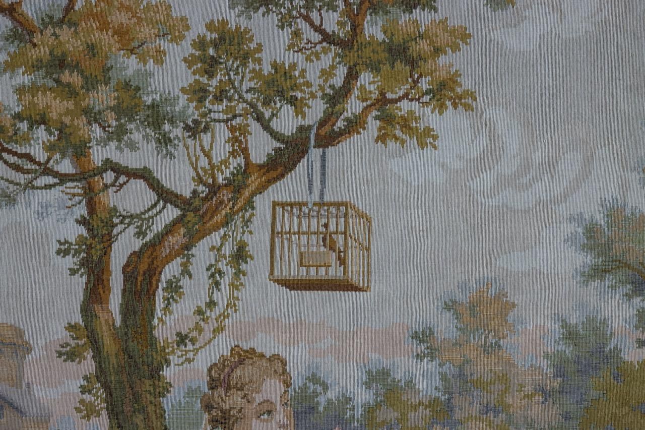 French Vintage Tapestry Wall Hanging Gallant Scene photo buy