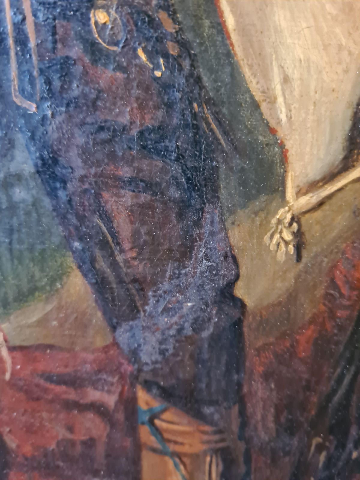 French Mid 19th Century Portrait Of An Italian Brigand. Oil On Canvas.1860s photo vinterior