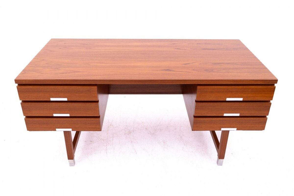 photo for sale Teak Desk, Eigil Petersens Mobelfabrik, Denmark, 1960s. After Renovation.