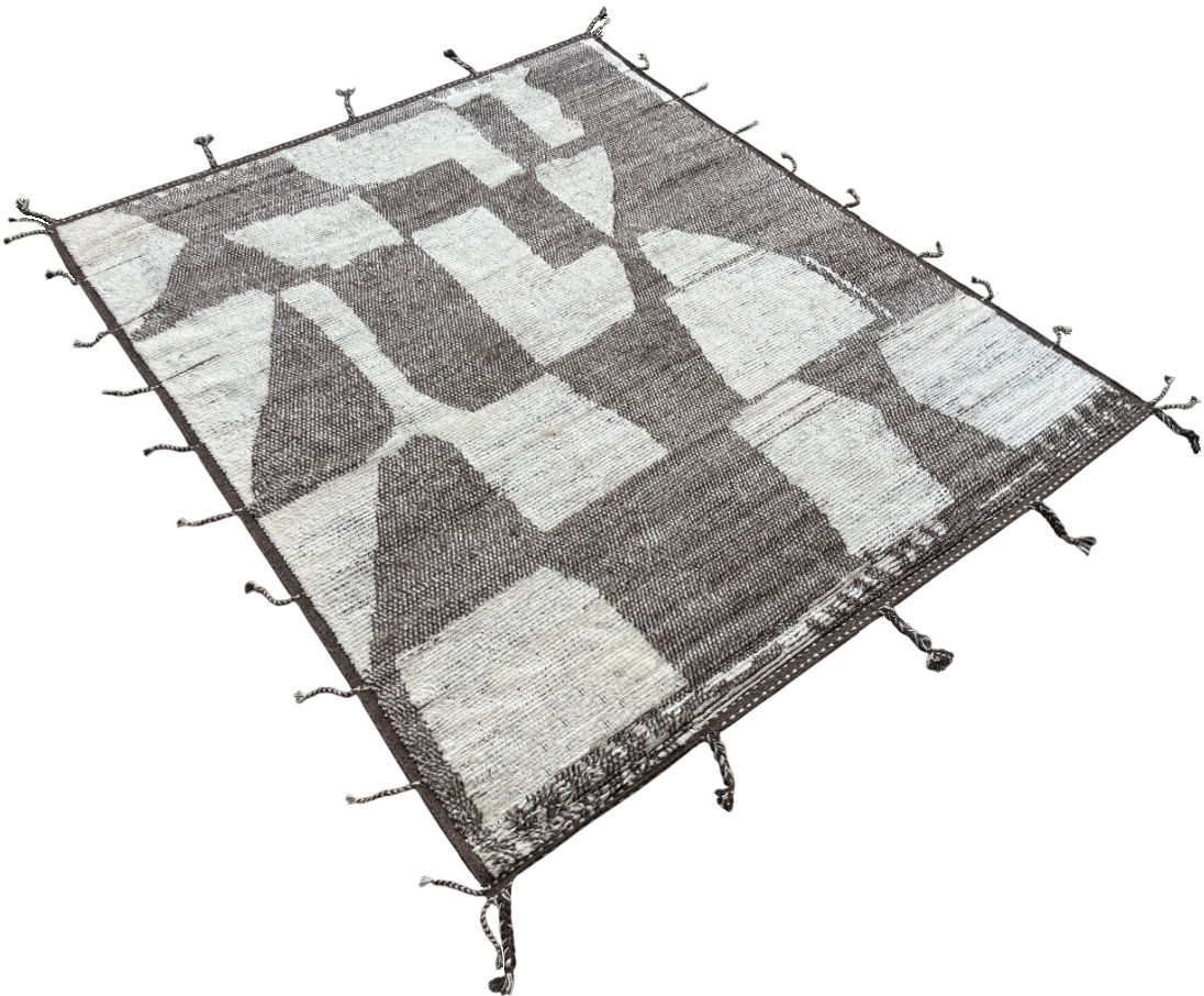 245x305 Cm Hand Knotted Moroccan Style Rug. Vintage Berber Carpet. 100% Natural Wool photo for sale