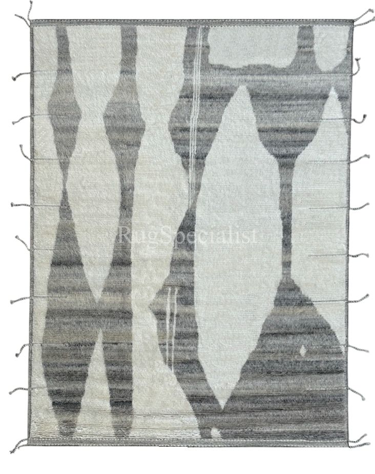 245x305 Cm Moroccan Style Area Rug. Vintage Handknotted Carpet. 100% Natural Wool