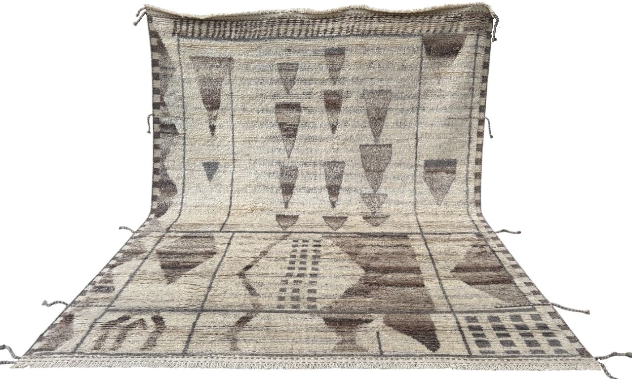 245x305 Cm Moroccan Style Area Rug. Vintage Handknotted Carpet. 100% Natural Wool photo 1199.0