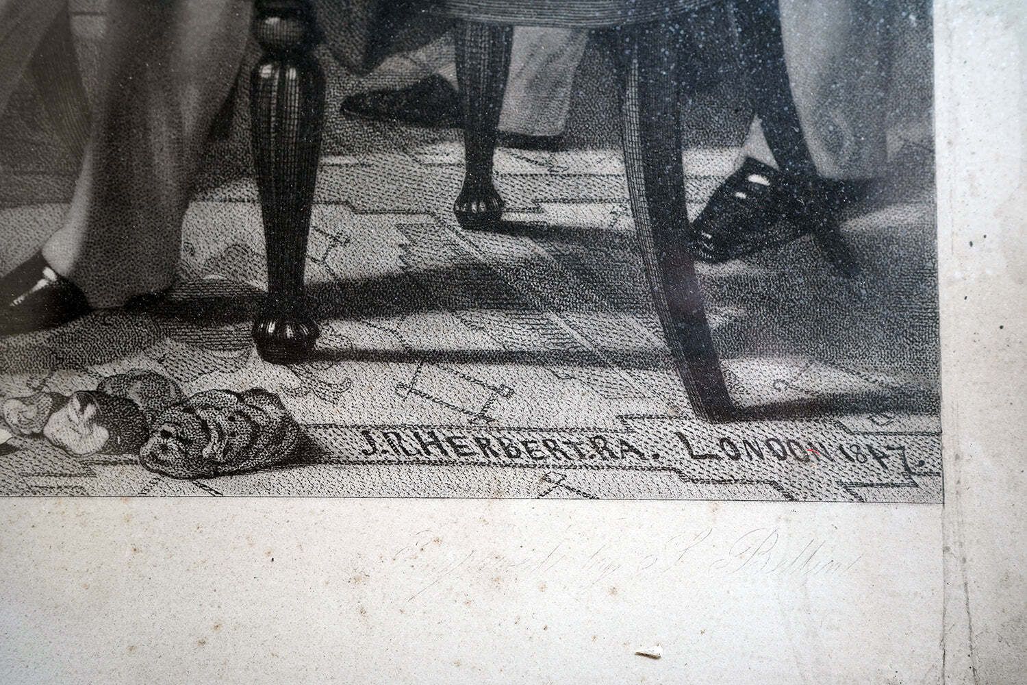 880.0 A Mid 19thc Engraving After John Rogers Herbert Ra (1810 1890); The Meeting Of The Council Of The Anti Corn Law League C.1847 photo