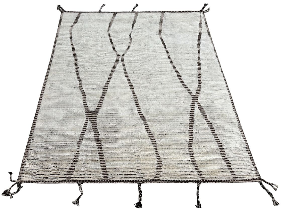 245x305 Cm Moroccan Style Area Rug. Vintage Handknotted Carpet. 100% Natural Wool. 8x10 Ft photo for sale