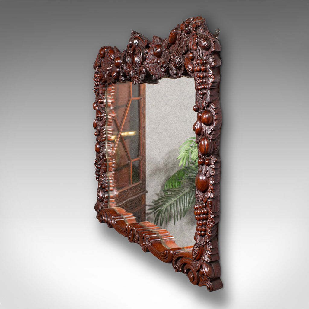 Antique Overmantle Mirror, English, Country House, Carved, Victorian, Circa 1900 photo for sale