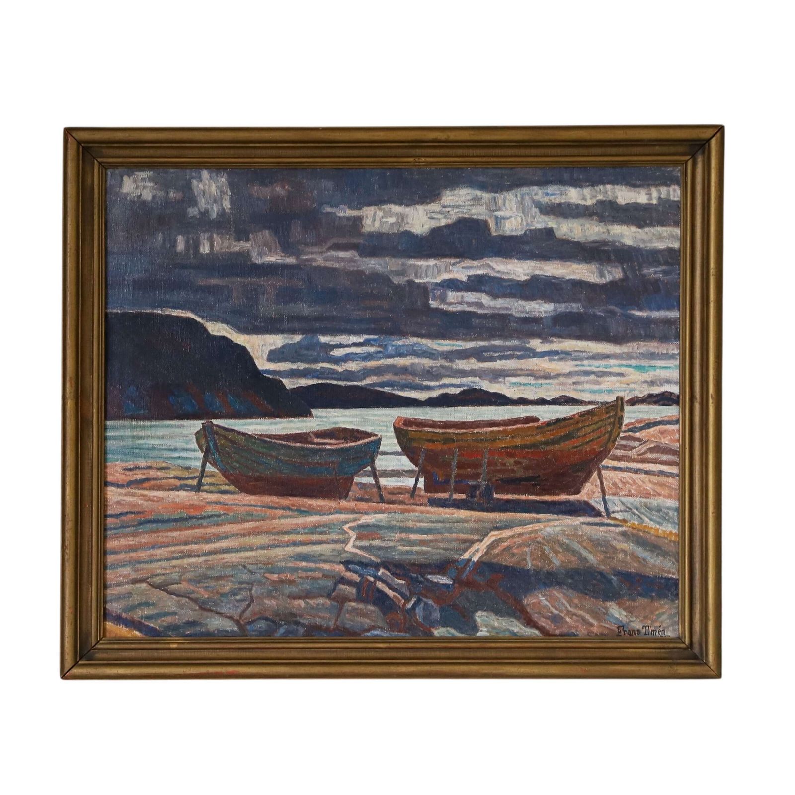 1937 Frans Timén Seascape – Mulnade Dag (Cloudy Day), A Bold Swedish Masterpiece