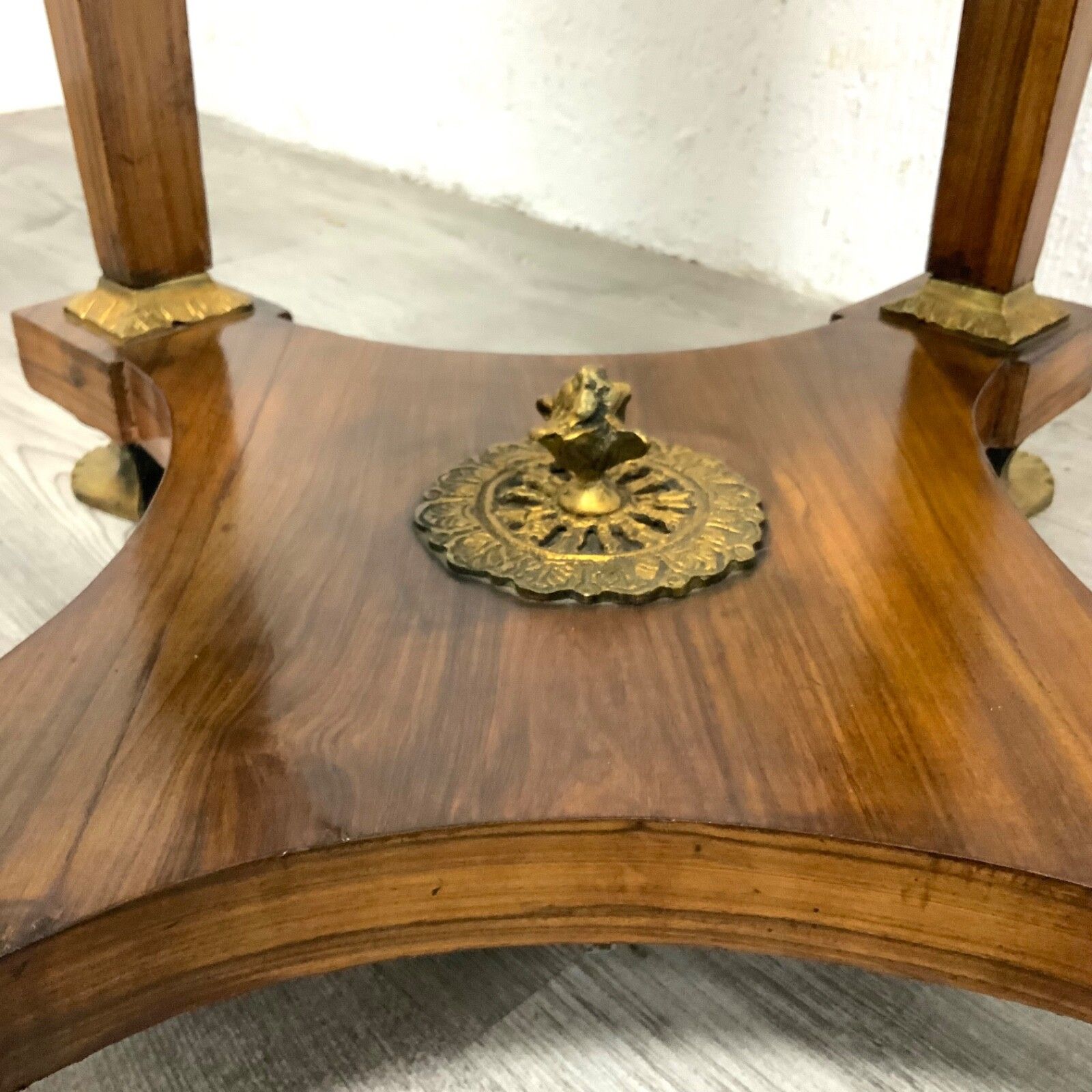 photo for sale A Pair Of Louis XVI Style Gueridon Tables With Walnut Tops And Ormolu Decoration