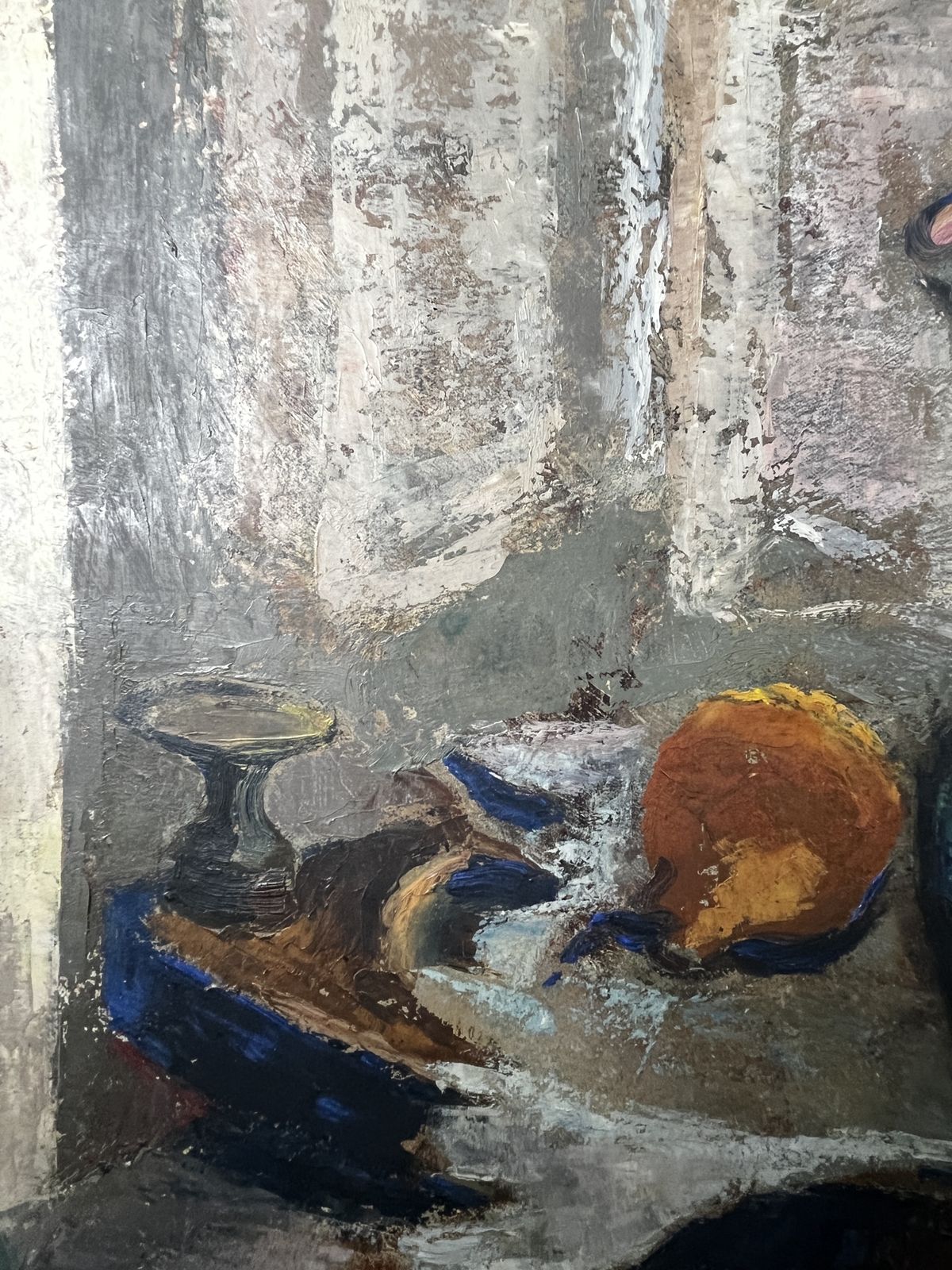 1948 Mid Century Still Life With Jug – Signed Oil On Canvas By Suzanne Thienpont (1905–2003) photo vintage