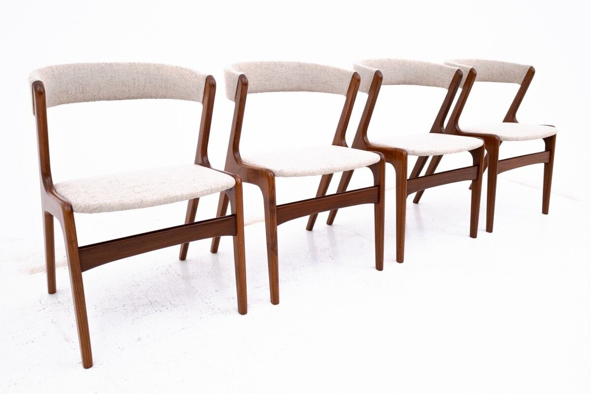 A Set Of Four Danish Chairs Model 68 ( Fire ) Produced By Anderstrup Mobelfabrik In The 60s. photo vinterior