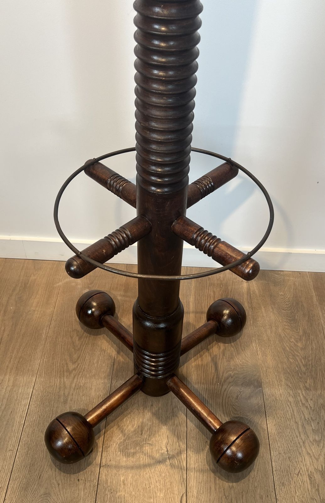 photo for sale Brutalist Coat Rack In Carved Oak By Charles Dudouyt