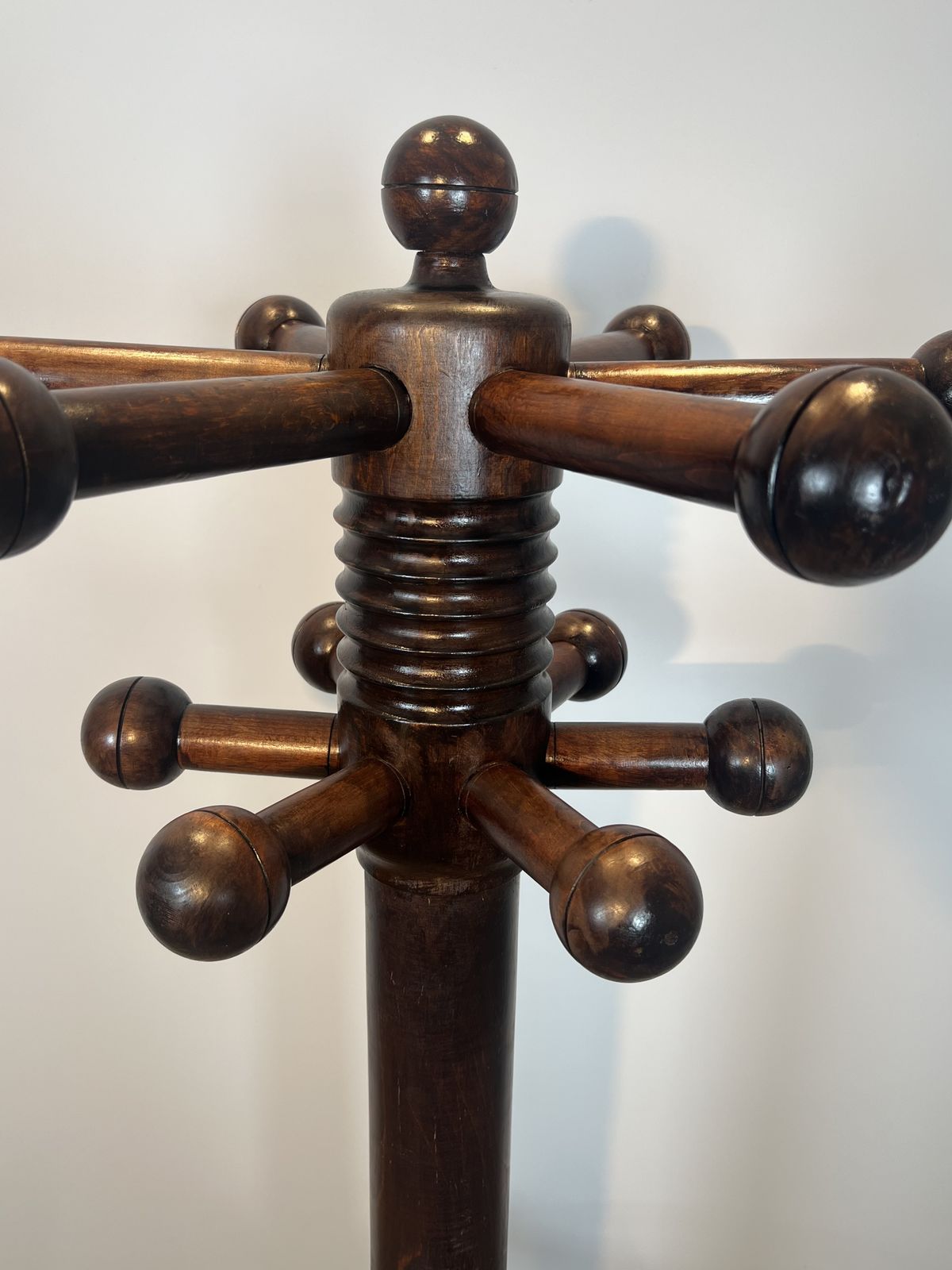 photo buy Brutalist Coat Rack In Carved Oak By Charles Dudouyt