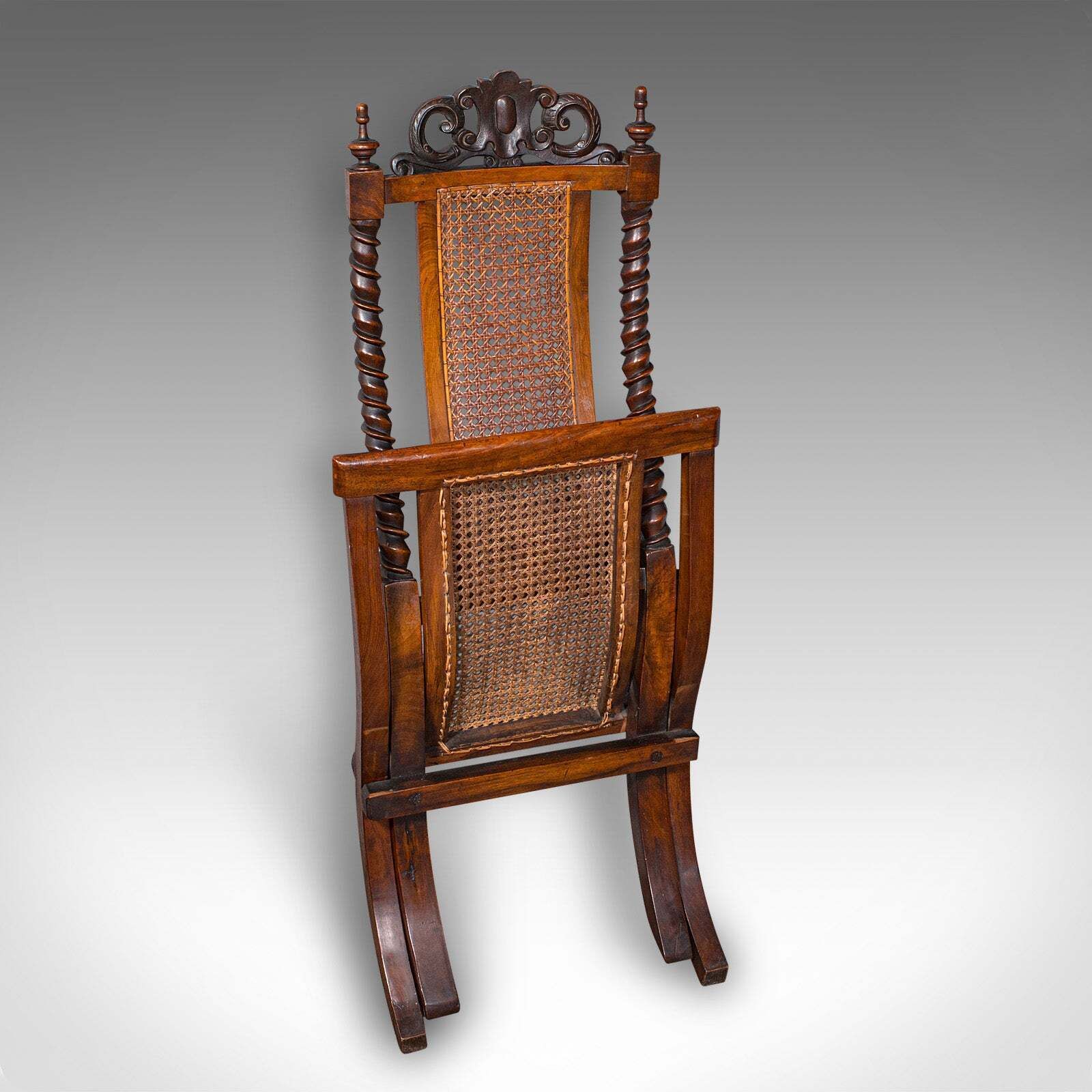 photo for sale Antique Folding Steamer Chair, English, Bergère, Campaign Lounge Seat, Victorian