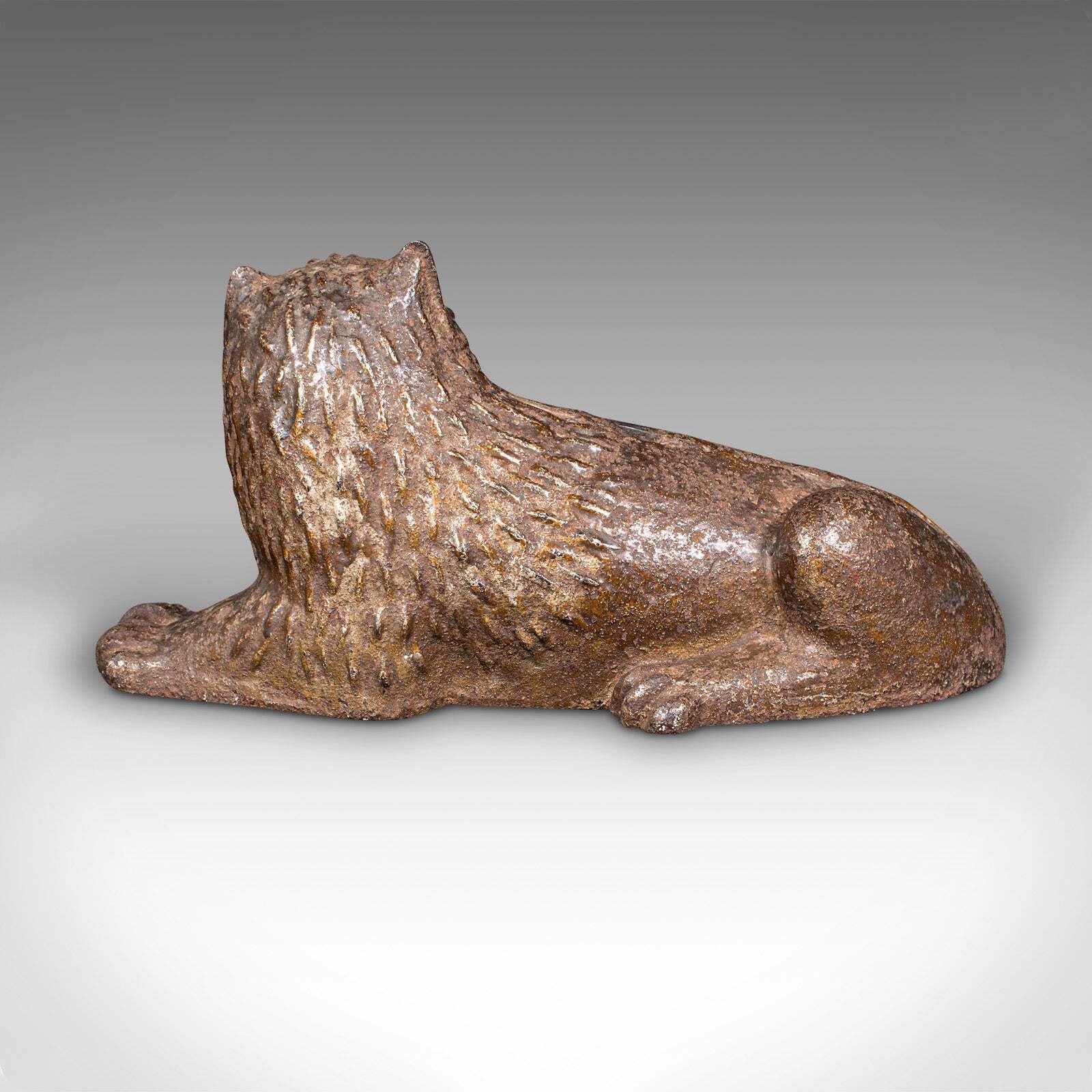Antique Lion Doorstop, English Cast Iron Figurative Door Keeper, Victorian, 1850 photo 810.0