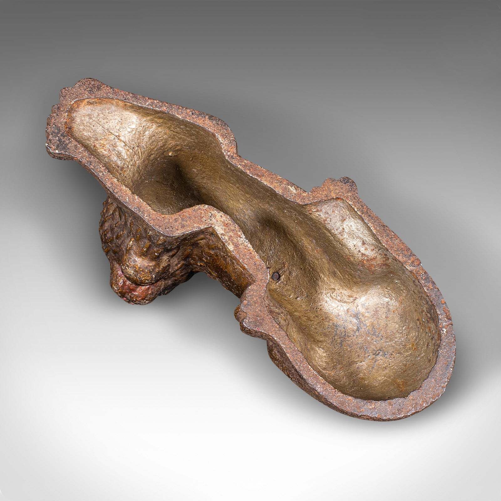 photo for sale Antique Lion Doorstop, English Cast Iron Figurative Door Keeper, Victorian, 1850