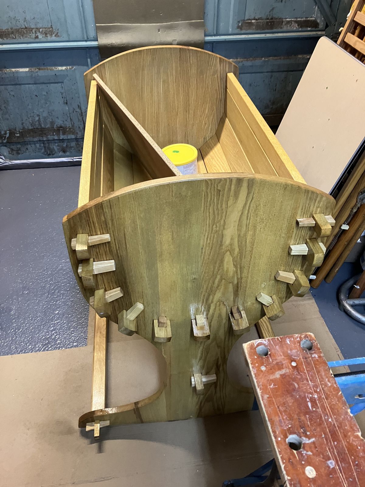 photo for sale Solid Ash Rocking Cradle.  A Bespoke Commission In 1980, Used For 1 Baby Only. Will Flat Pack For Storage And Transportation. No Tools Required, Through Mortice &  Tenon Assembly. Excellent Condition.