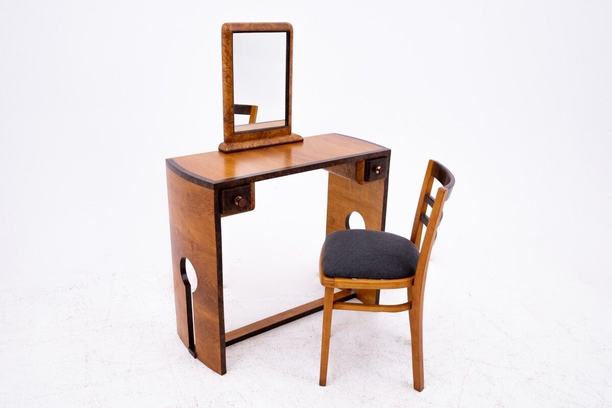 Art Deco Dressing Table + Chair Set, Poland, Art Deco, Ca. 1940.