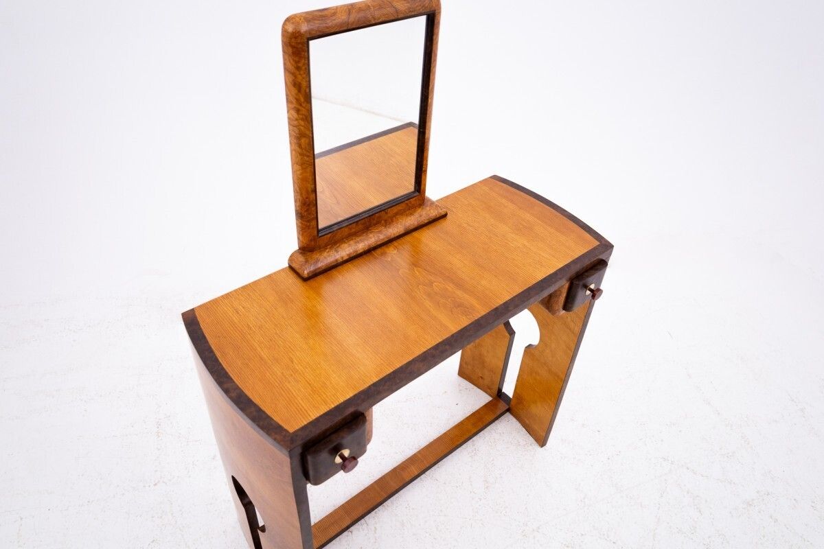 photo for sale Art Deco Dressing Table + Chair Set, Poland, Art Deco, Ca. 1940.