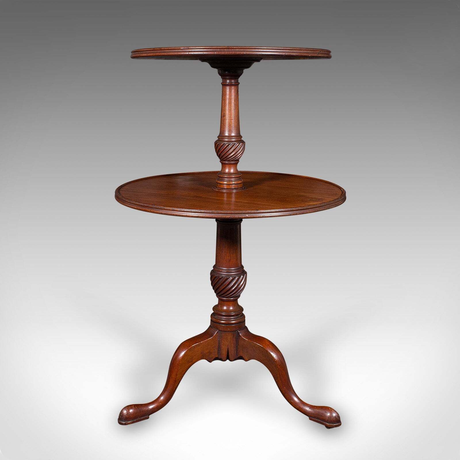 Antique Two Tier Dumb Waiter, English, Afternoon Tea, Jardiniere Stand, Georgian photo furniture
