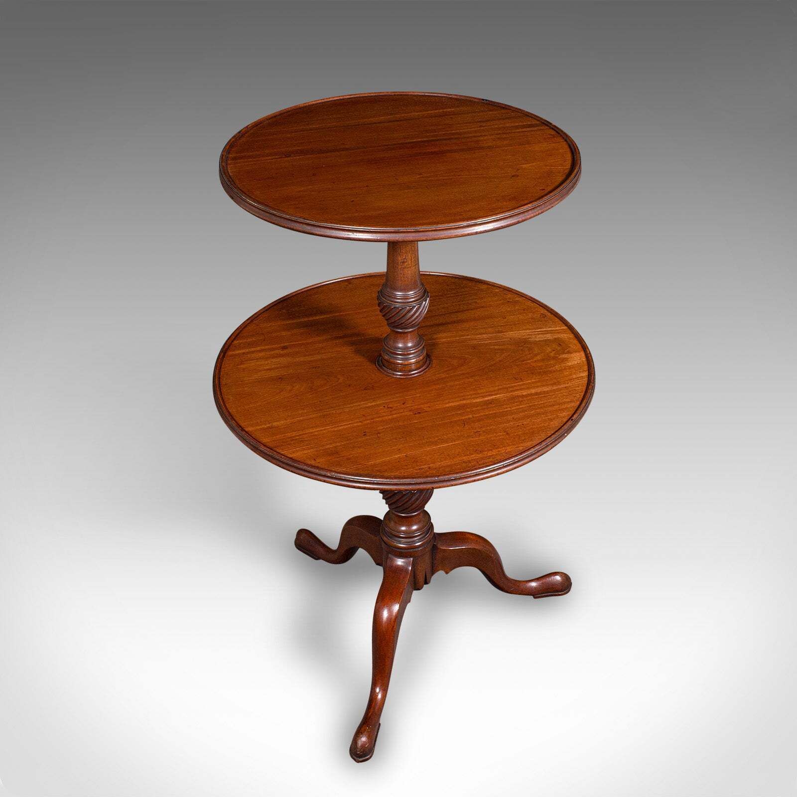Antique Two Tier Dumb Waiter, English, Afternoon Tea, Jardiniere Stand, Georgian photo vinterior