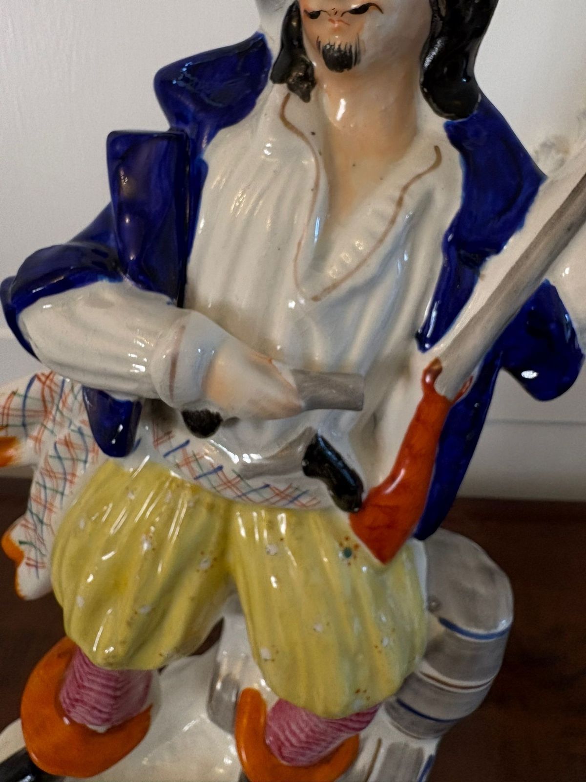 Large Antique 19th Century Quality Staffordshire Flatback Figure Of Will Watch Smuggler photo 475.0