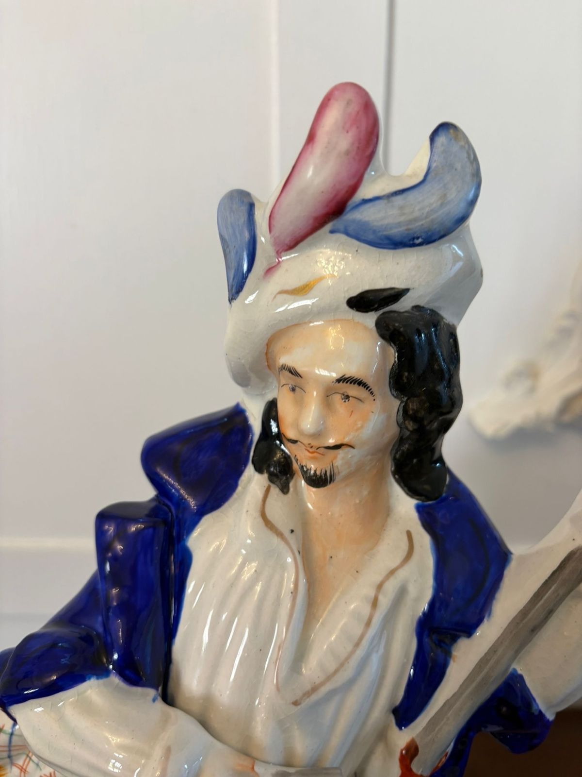 Large Antique 19th Century Quality Staffordshire Flatback Figure Of Will Watch Smuggler photo vinterior