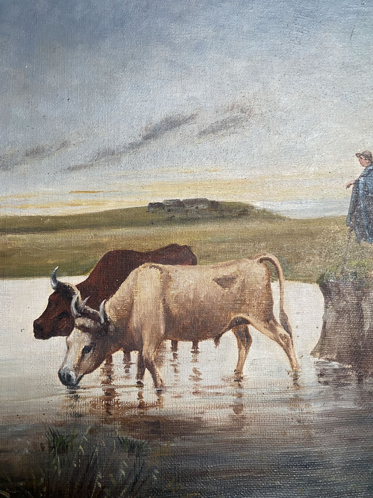 Pastoral Scene At The Drinking Trough   French School, Late 19th Century photo for sale