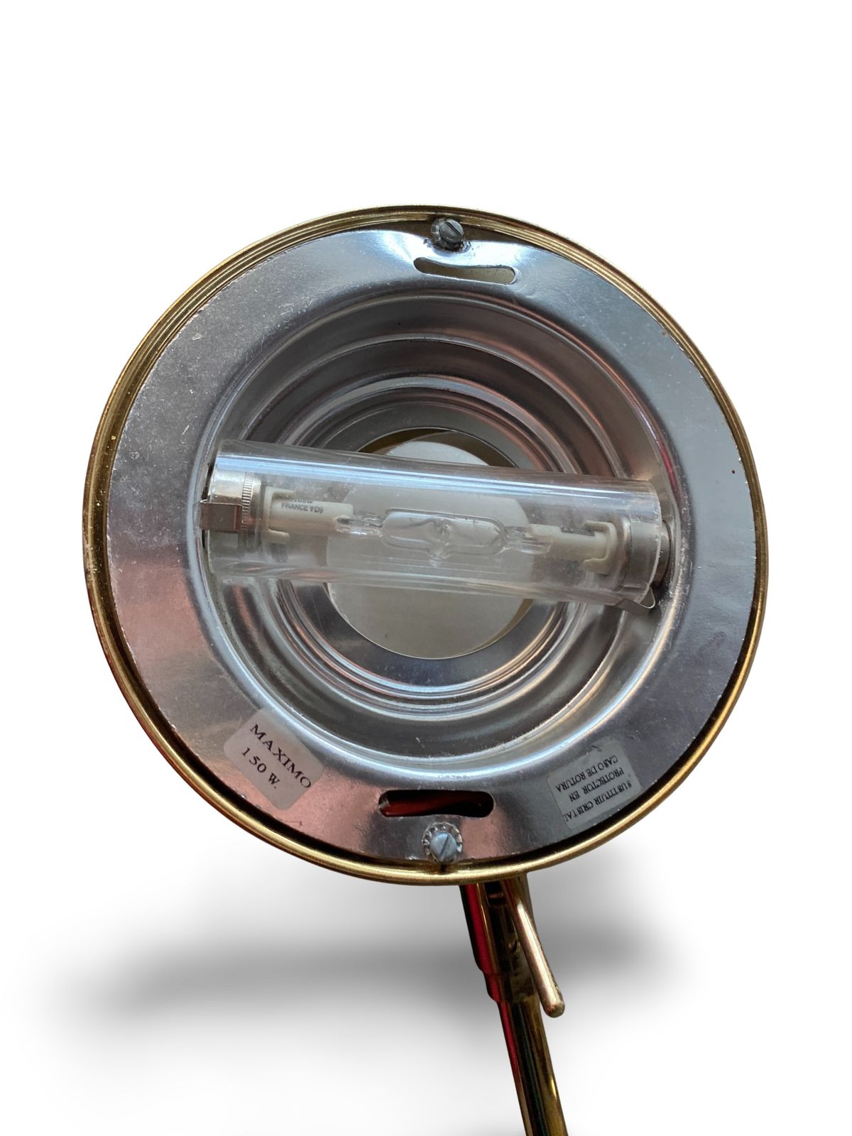 Articulated Halogen Lamp In Chromed Brass   1990s Design   Made In Italy   Height 155 Cm photo vinterior