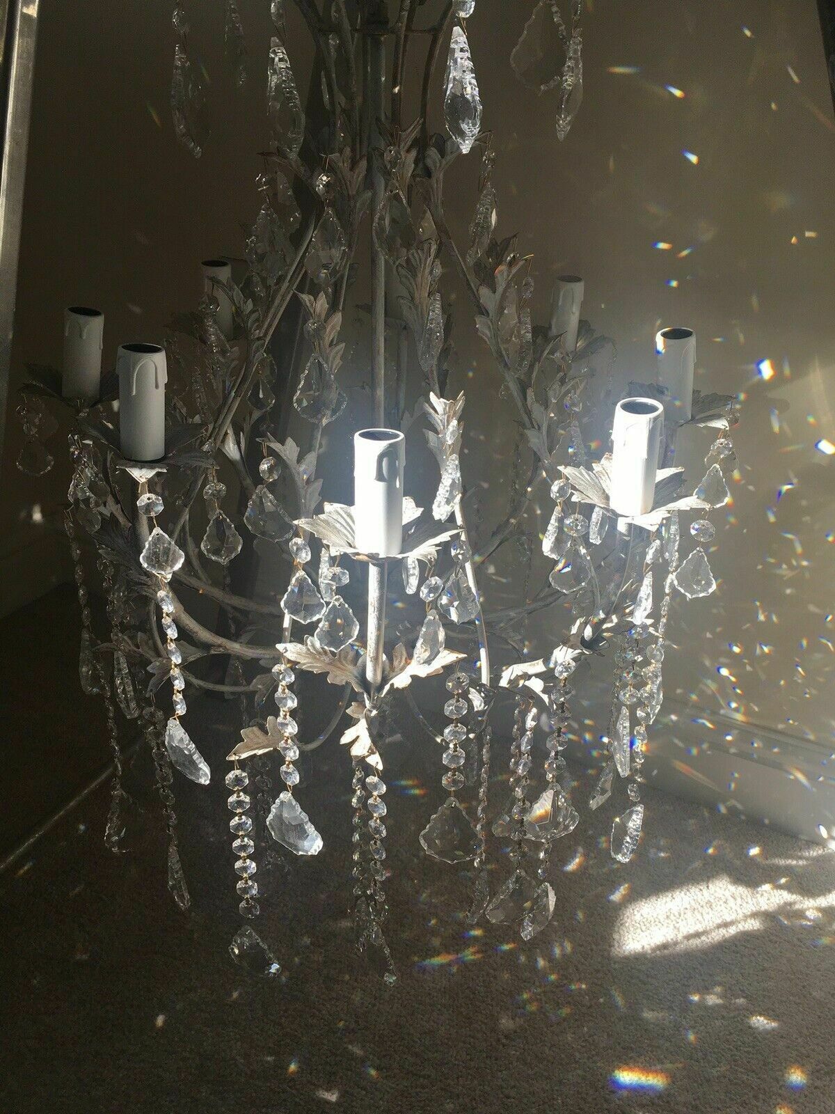photo vinterior Custom Crystal Chandelier   White Gold Antique Finish