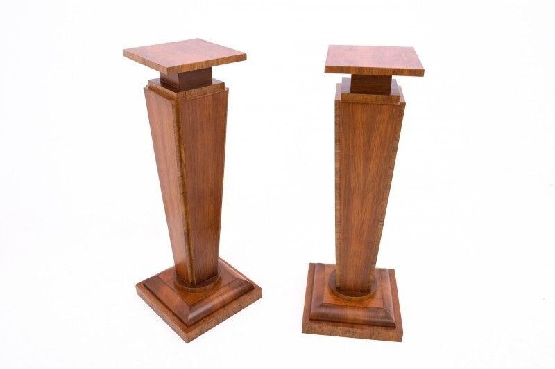 A Pair Of Art Deco Pedestals From The 1940s.