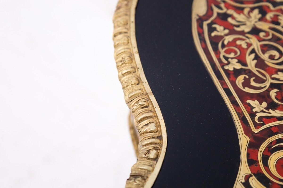 Antique Boulle Style Table, France, Mid 19th Century. After Renovation. photo vintage