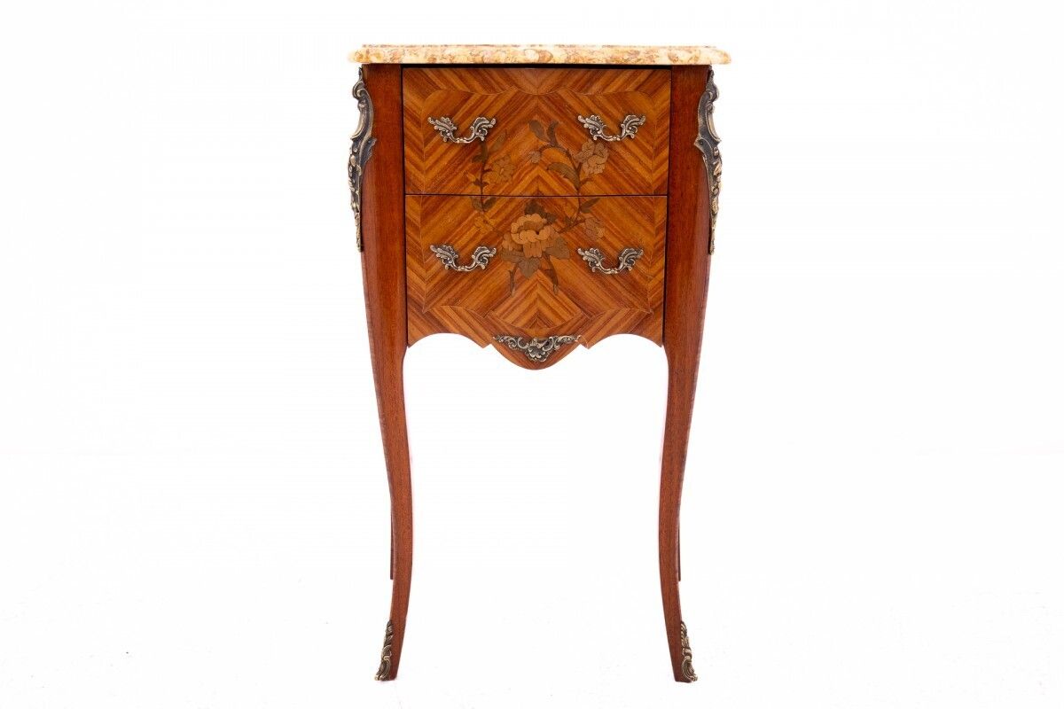 Antique Bedside Tables With Stone Top, France, Circa 1910. photo vinterior