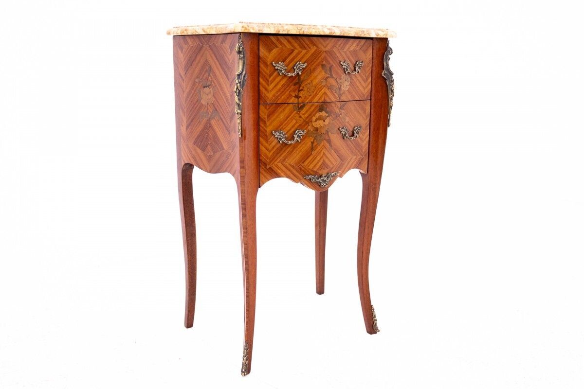 Antique Bedside Tables With Stone Top, France, Circa 1910. photo vintage