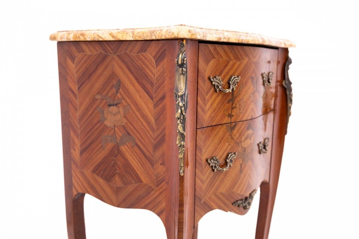 1017.0 Antique Bedside Tables With Stone Top, France, Circa 1910. photo