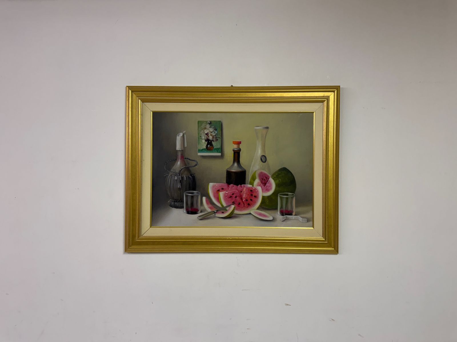 Proferio Grossi, Still Life Painting With Watermelons, 1997 photo vintage